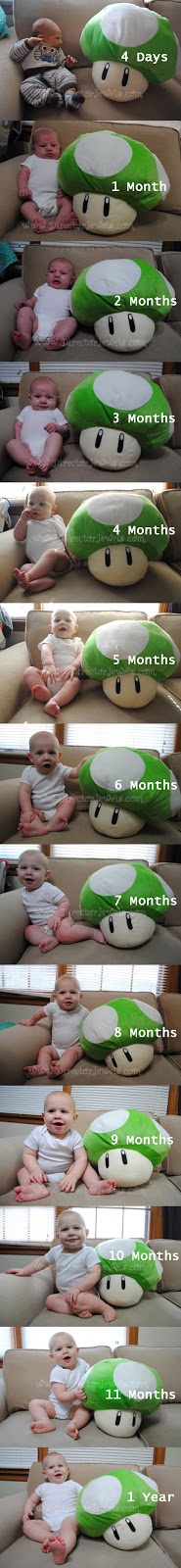Monthly Baby Growth Photos - 1 Up, Nintendo, Super Mario Bros