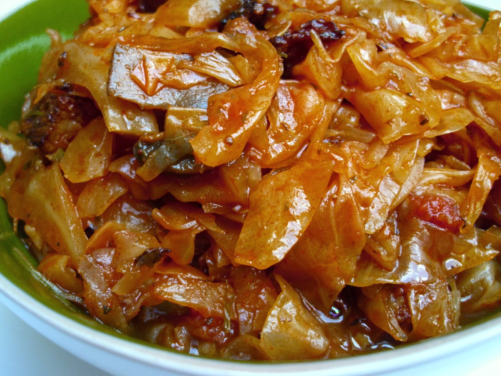 Поджарка с тушеной капустой
