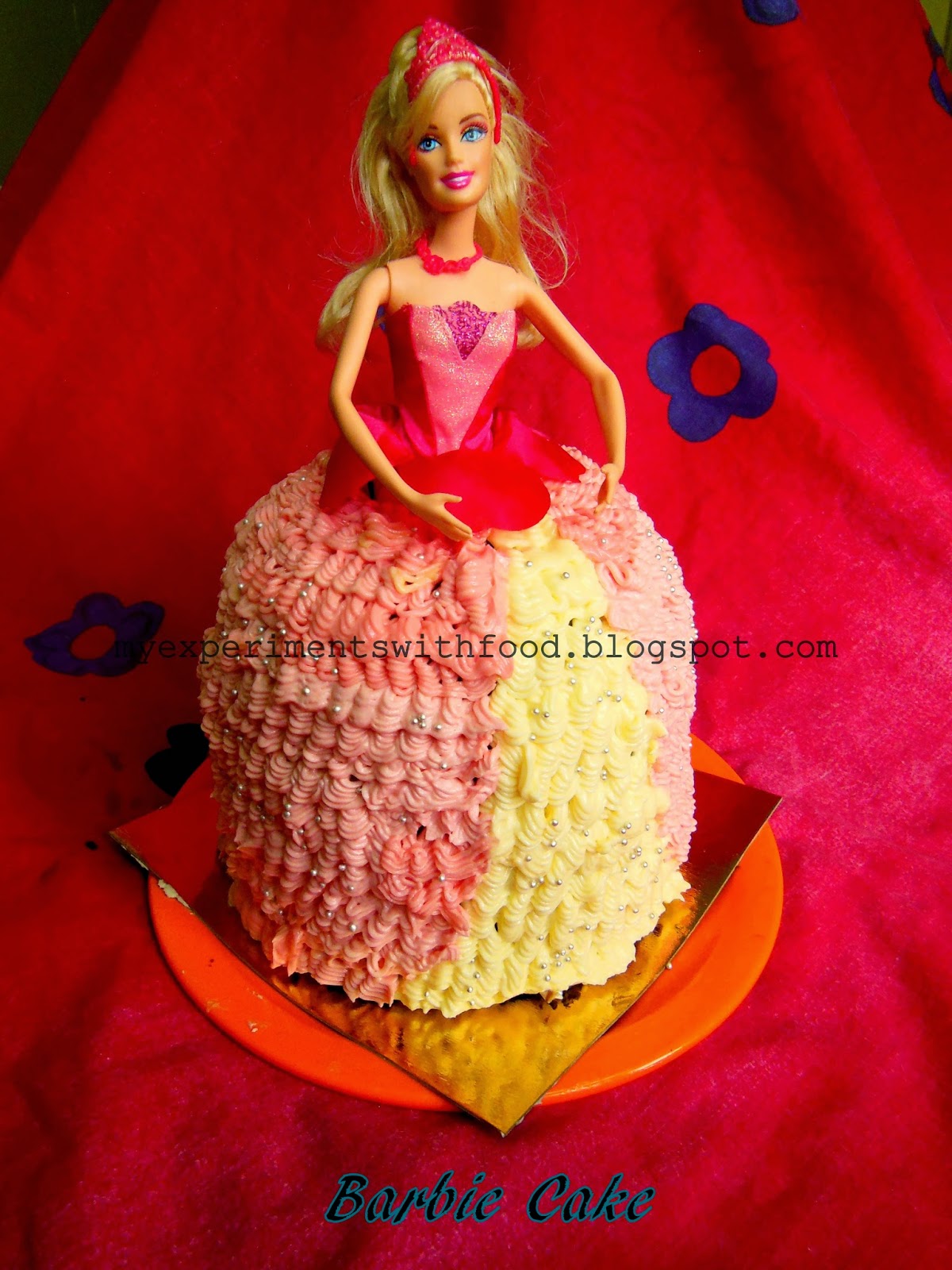 My Experiments With Food: Barbie Cake with Strawberry Buttercream Icing