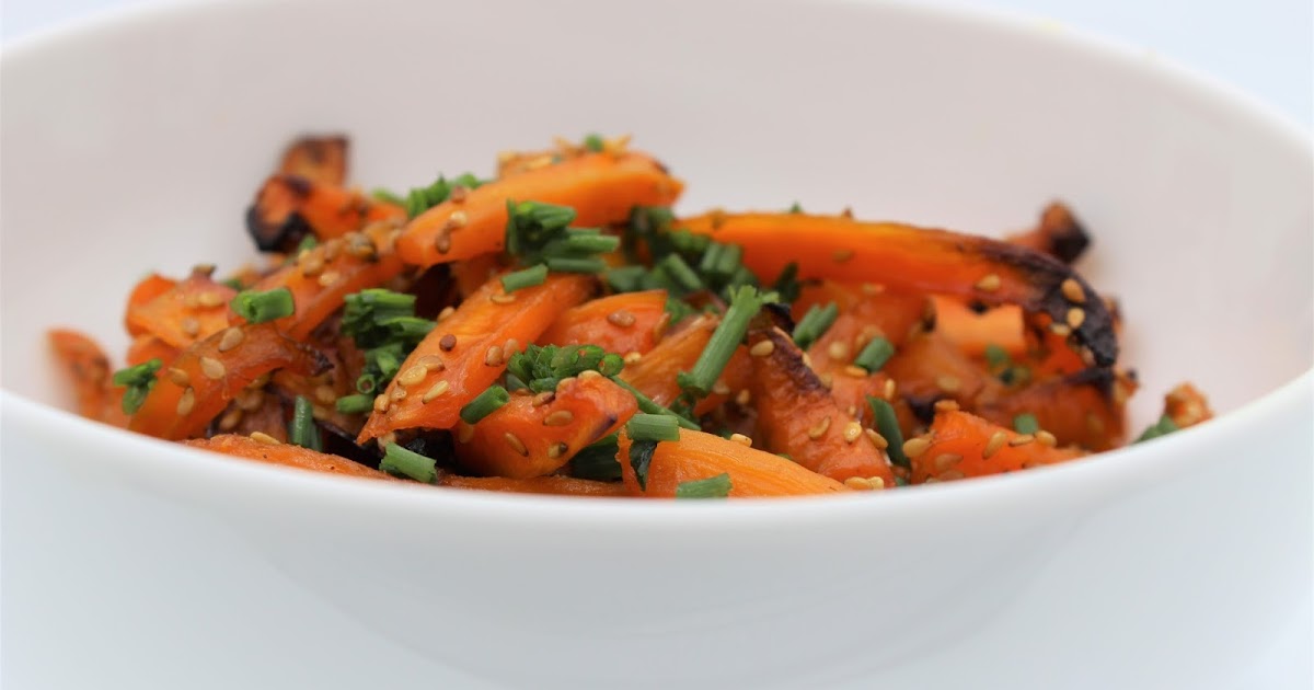 Carottes caramélisées au miel et huile à l'ail et à la coriandre