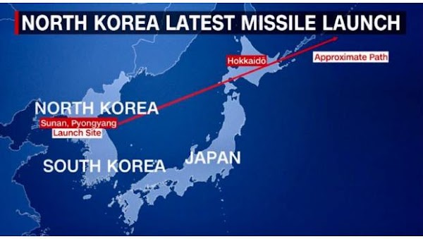 Corea del Norte lanza misil sobre espacio aéreo de Japón Corea del Norte lanza misil sobre espacio aéreo de Japón
