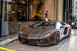 lamborghini aventador tron orange side lines mods shitty