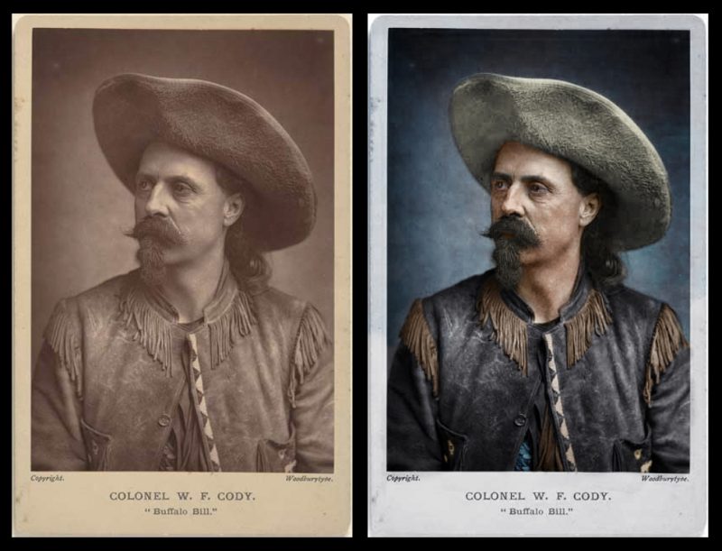 Colorized Photographs of Buffalo Bill ~