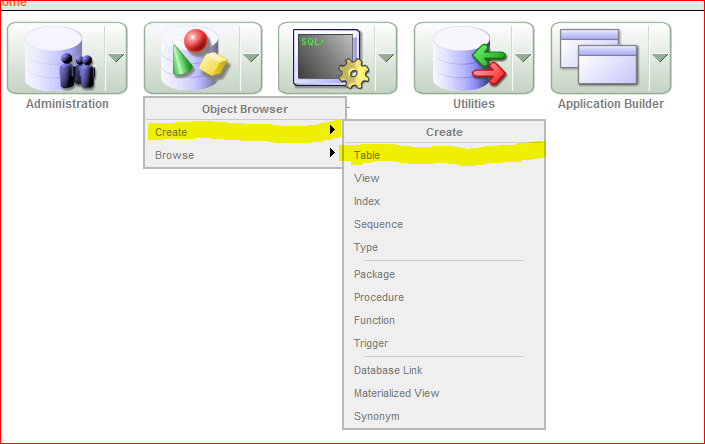 Creativetuts: How to Create Table in Oracle 10g using Browser