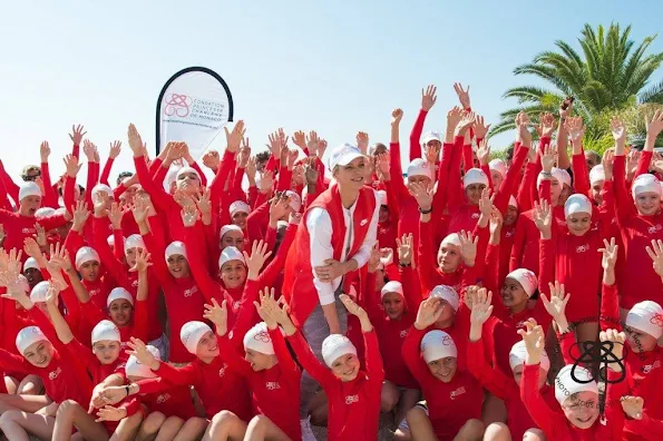 Princess Charlene of Monaco took part in a Water Safety Day organised by her Foundation, the Centre de Sauvetage Aquatique de Monaco