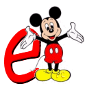 Alfabeto de Mickey Mouse en diferentes posturas y vestuarios e.