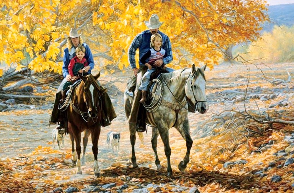 paisajes-del-campo-con-caballos-pintados-en-realismo