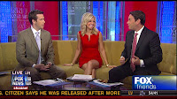 Ainsley Earhardt hot legs in red on Fox and Friends - Sexy Leg Cross