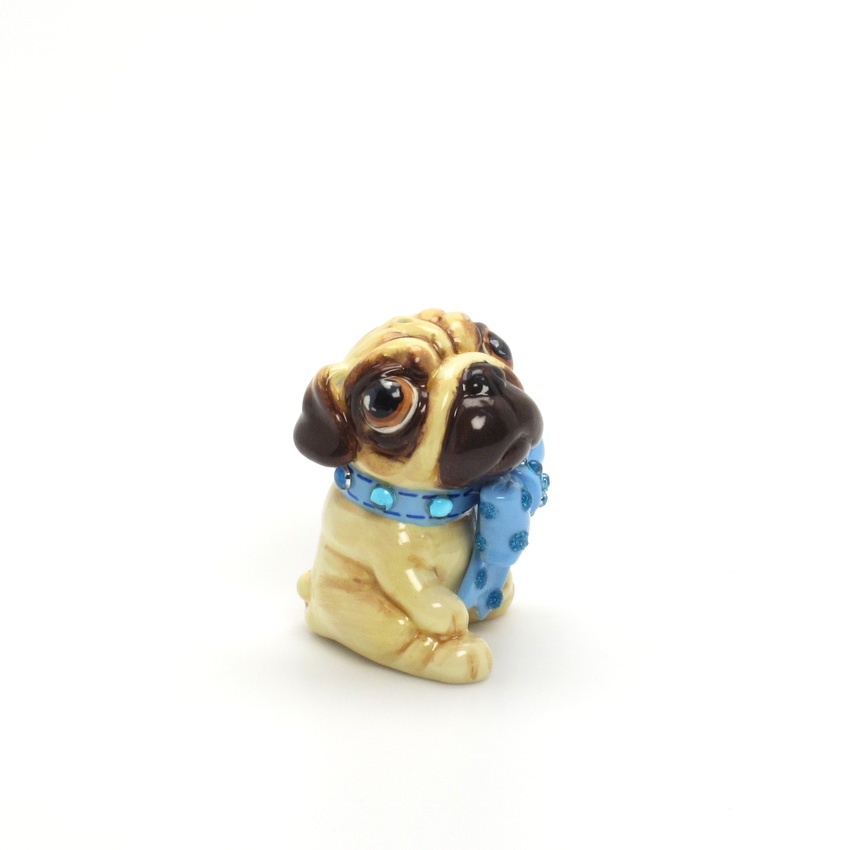 Pugging creativecatandco PUG LOVER GIFTS: Pug Mini Ornament Figurine Keychain 00005