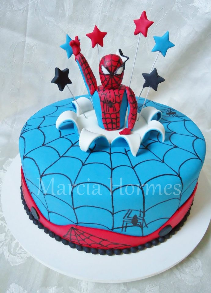 Marcia Hormes Açúcar com arte Bolo do Homem Aranha