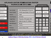 Aplikasi Raport SMA Kurikulum 2013 - Excel Berkas Sekolah