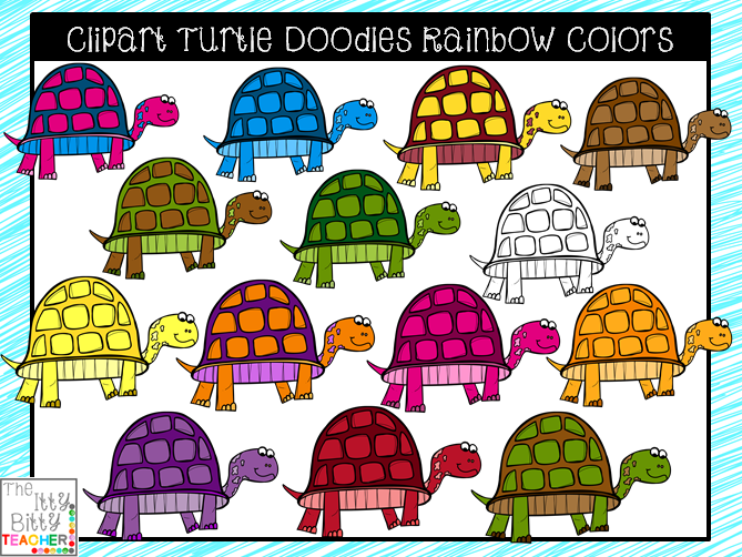 http://ittybittyteacher.blogspot.com/2014/09/turtle-doodles-in-rainbow-colors.html