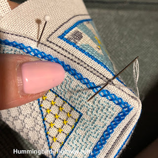 keep stitching, grabbing only the backstitch threads
