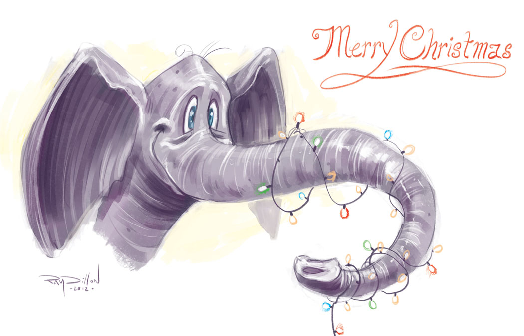 Ray dillon : sketches!: christmas elephant RAY DILLON : SKETCHES!: Christmas Elephant