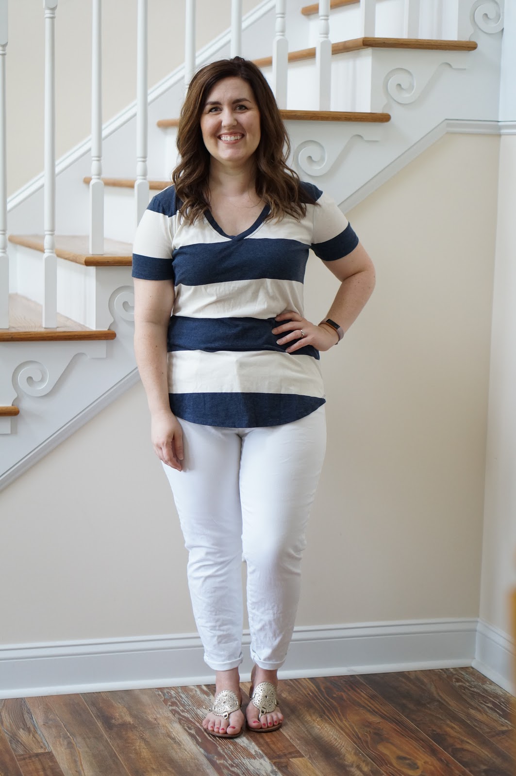 Popular North Carolina style blogger Rebecca Lately shares her July 2018 Stitch Fix outfits.  Click here to see what she kept and what sent back!