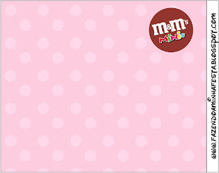 Etiqueta M&M para Imprimir Gratis de Rosa con Lunares Rosa. 