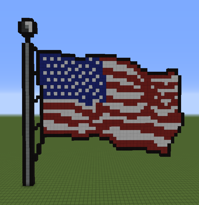 как сделать американский флаг в майнкрафт #3