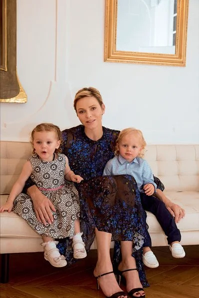 Princess Charlene wore PREEN BY THORNTON BREGAZZI Aurora Devoré Dress