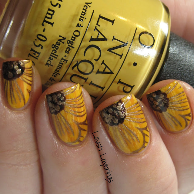 Lavish Layerings: 31DC2016 - Yellow - Sunflower Nails