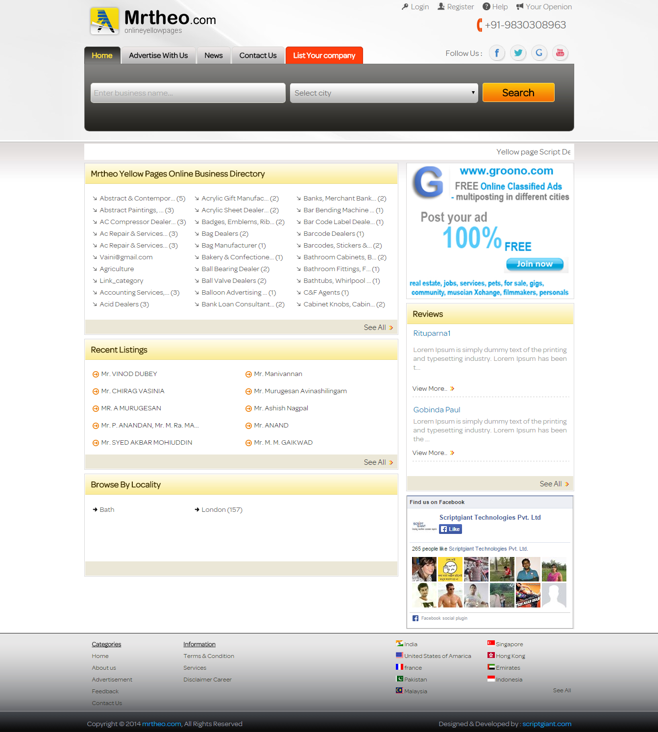 Yellow Pages A powerful website script to build Yellow Pages portal