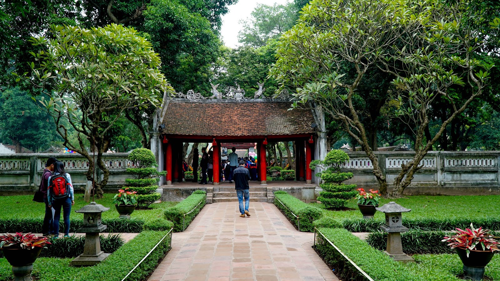 The well kept gardens inside Temple of Literature