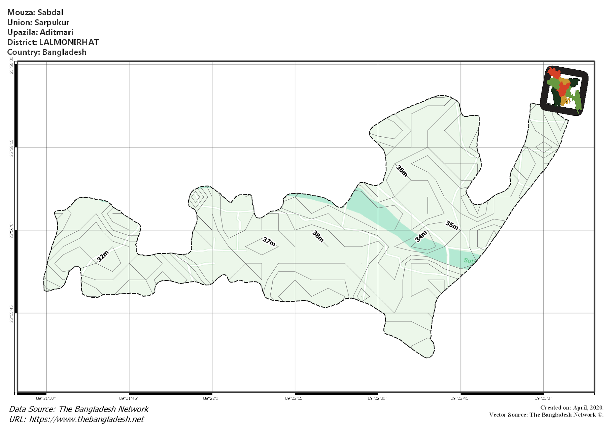 Map of Sabdal Mouza of Aditmari Upazila, LALMONIRHAT Map of Sabdal Mouza of Aditmari Upazila, LALMONIRHAT, Bangladesh.