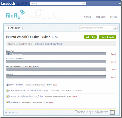 Filefly, para compartir archivos facilmente en Facebook