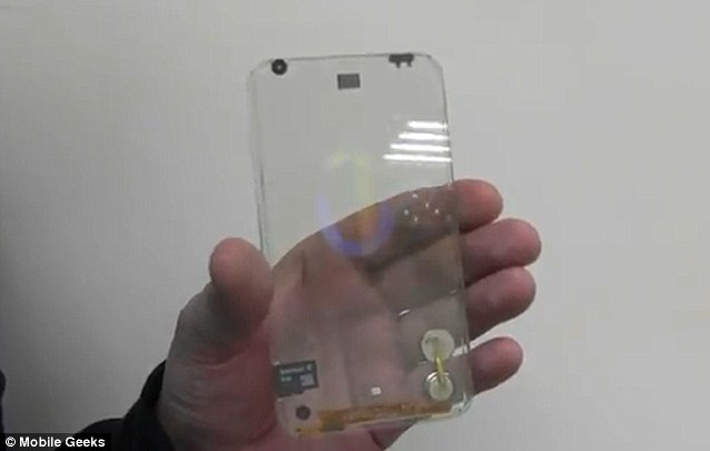  teléfono celular transparente con funciones de smartphone.