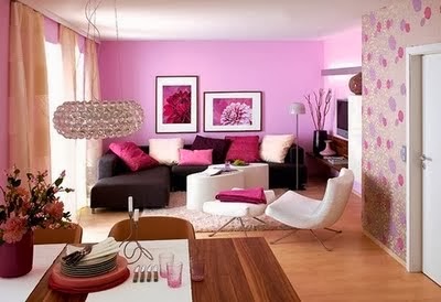 sala color rosa