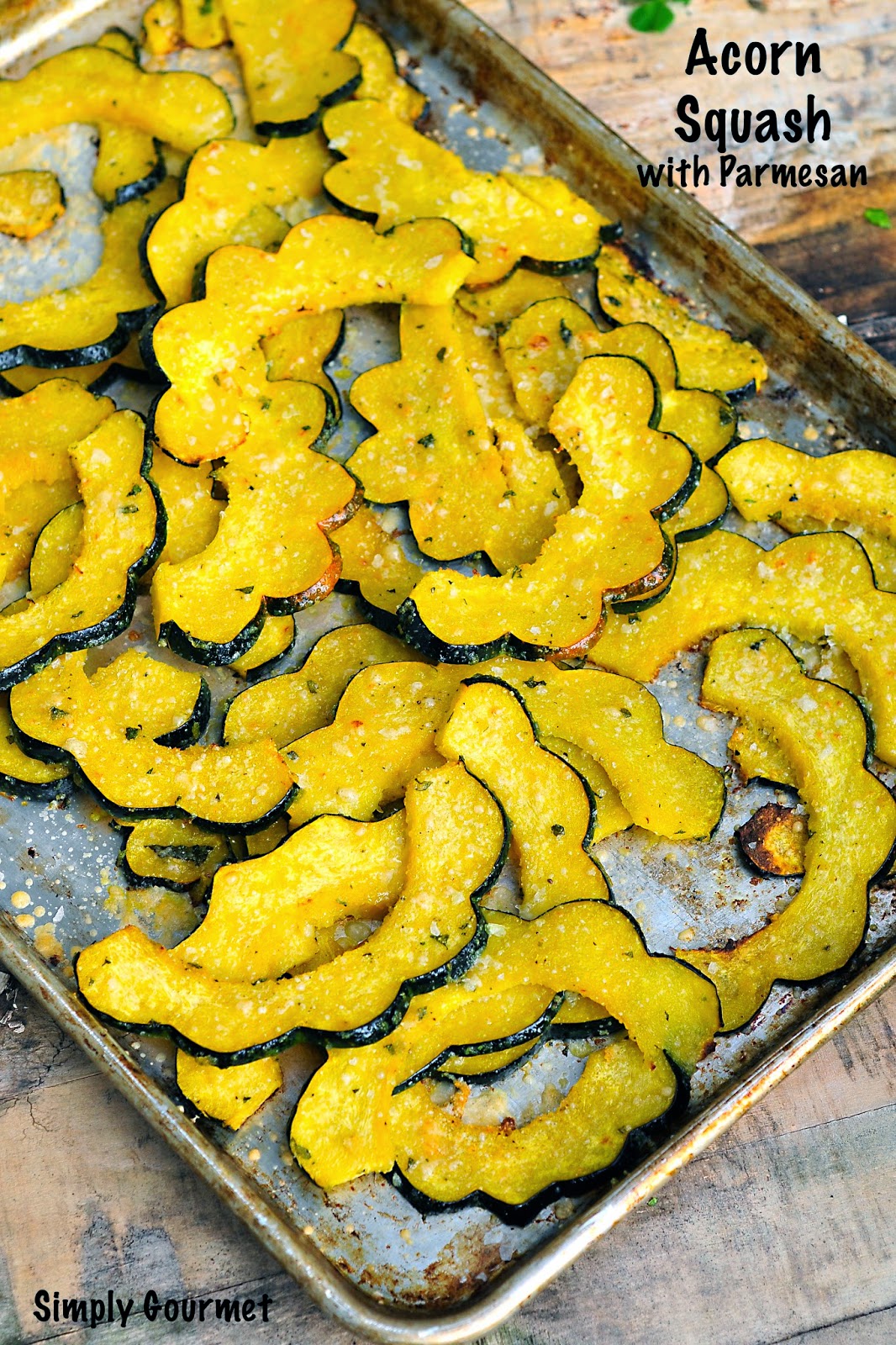 Simply Gourmet Sliced Acorn Squash with Parmesan Cheese