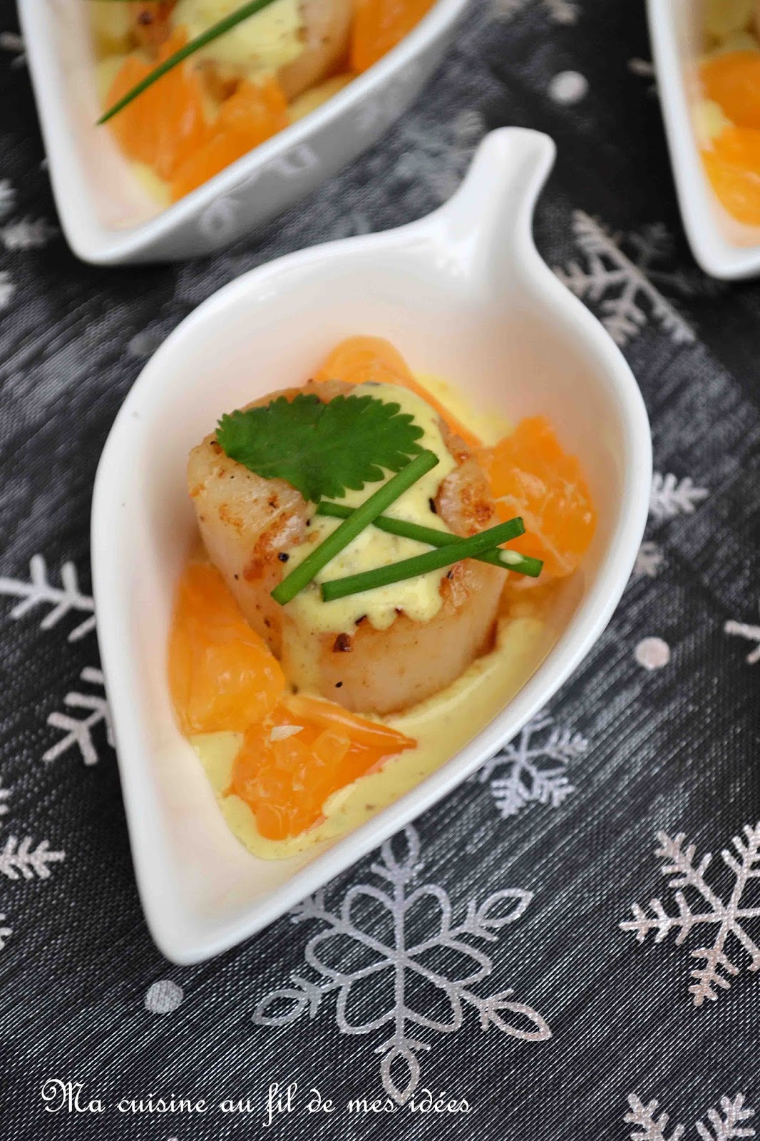 Ma cuisine au fil de mes idées... Mise en bouche de noix de SaintJacques snackées aux