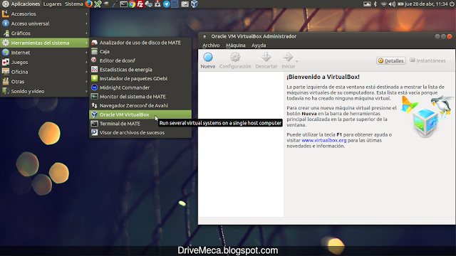 DriveMeca instalando Virtualbox en Linux Ubuntu 16.04 LTS paso a paso