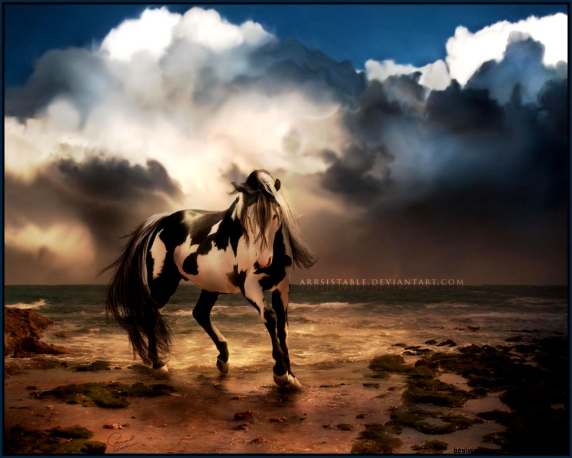 Pale Horse Picture 2d wild west cowboy horse birds gun