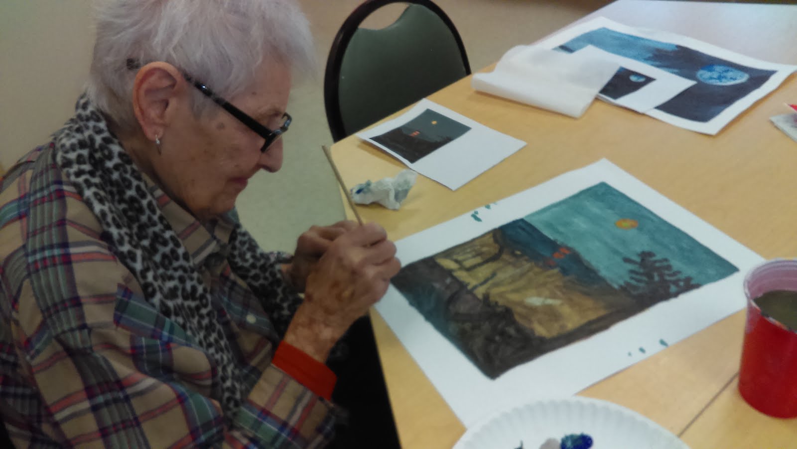 Philadelphia Seniors Practice Painting in Sheena Garcia's painting classes throughout the City!