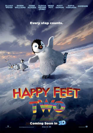 Happy Feet Two 2011 BRRip 750MB Hindi Dual Audio 720p ESub