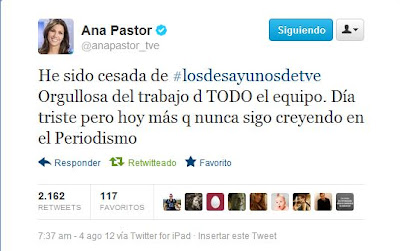 Ana Pastor, destituida al frente de Los Desayunos de TVE