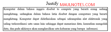 Mengenal Fungsi Align Left,Center,Right, & Justify - Maulnotes.com