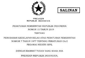  TENTANG PERATURAN GAJI PEGAWAI NEGERI SIPIL PERATURAN PEMERINTAH NOMOR 7 TAHUN 1977 TENTANG PERATURAN GAJI PEGAWAI NEGERI SIPIL