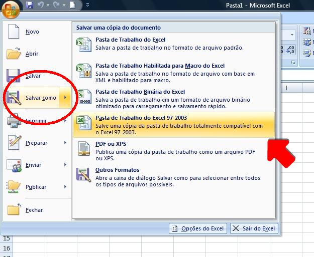 Excel Avançado: Extensão ou Formato de arquivos
