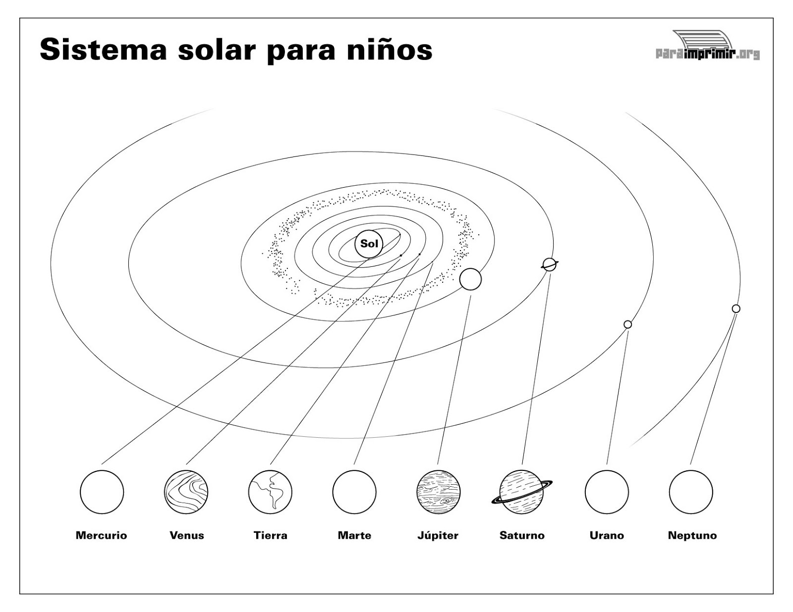 El Sistema Solar Dibujos Para Colorear Ciclo Escolar
