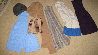 knitted hats and scarves