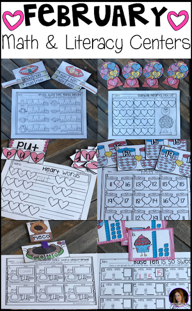 Valentine's Day, dental health and Groundhog's Day. This unit is full of fun hands-on math and literacy centers that are perfect for your kindergartners to help build a strong foundation in math, number sense and literacy skills.