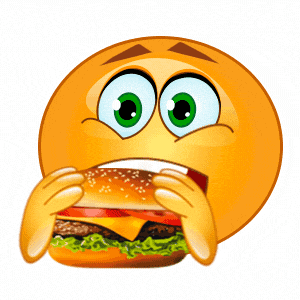 Emoji eating burger