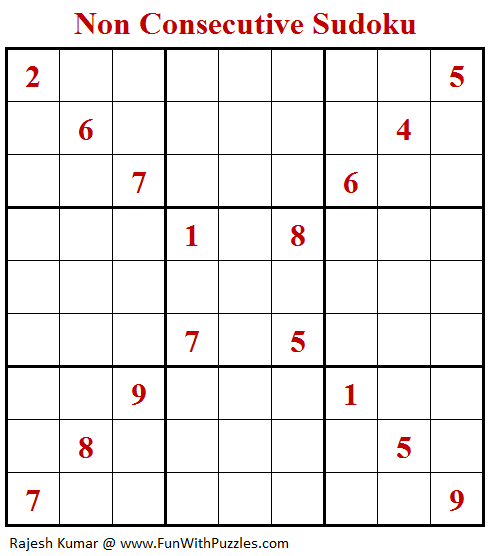 Non Consecutive Sudoku Puzzle (Daily Sudoku League #194)