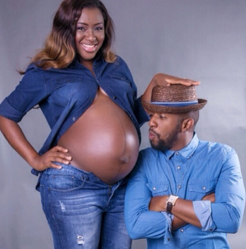 0 Eric Arubayi shares pic of newborn son & nude belly shot of his wife
