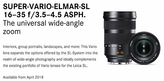 Leica Super-Vario-Elmar SL 16-35mm f/3.5-4.5 ASPH