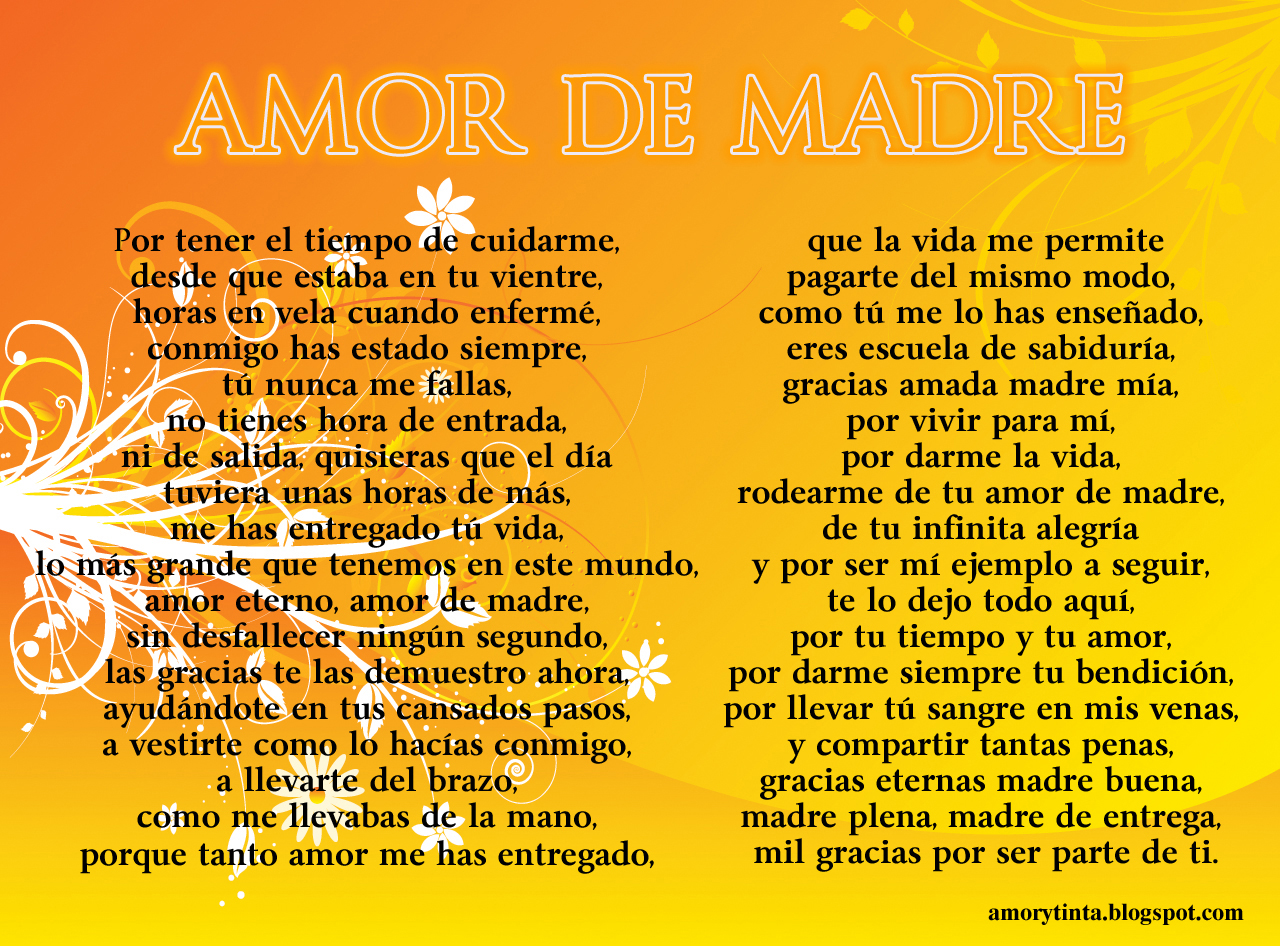 Amor Y Tinta Imágenes Con Poemas Para El Día De La Madre