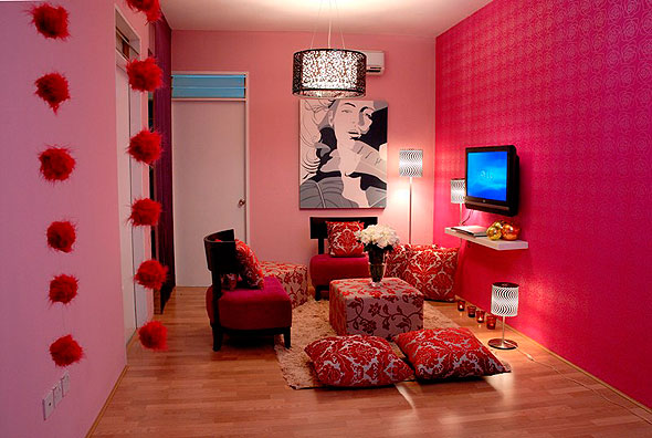 RumahKu-SyurgaKu: Dekorasi Ruang Tamu Berwarna Pink