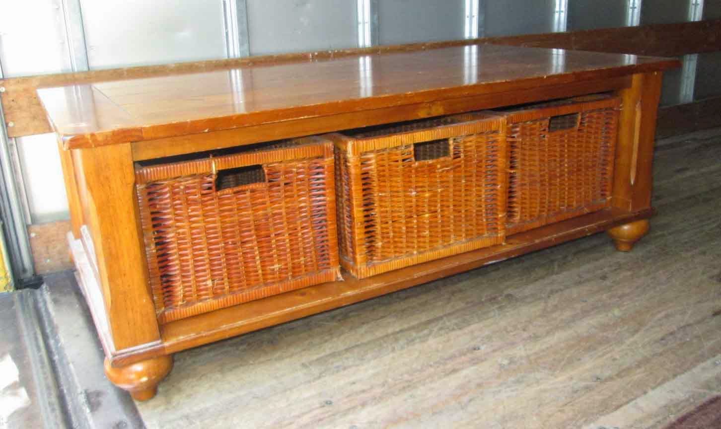 UHURU FURNITURE & COLLECTIBLES SOLD Pine Coffee Table with Storage