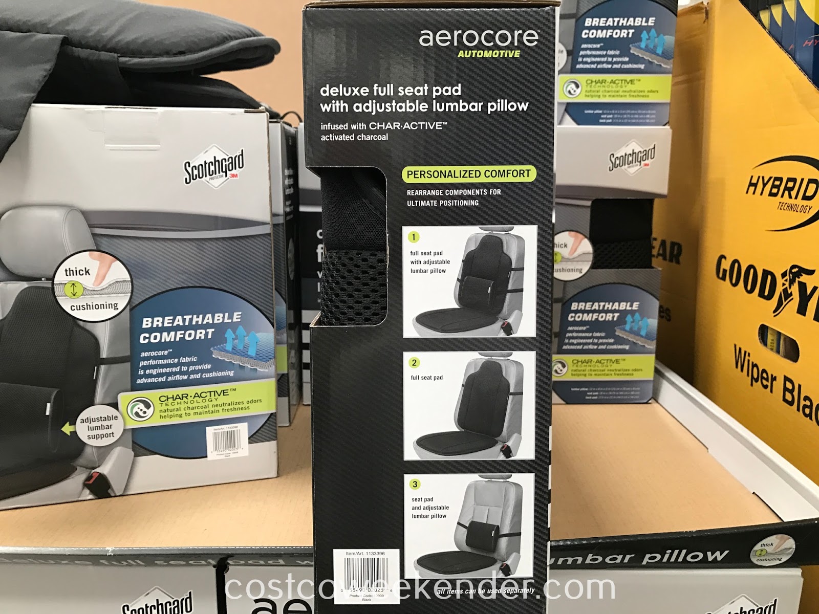 Aerocore Deluxe Full Seat Pad Lumbar Cushion Set Costco Weekender